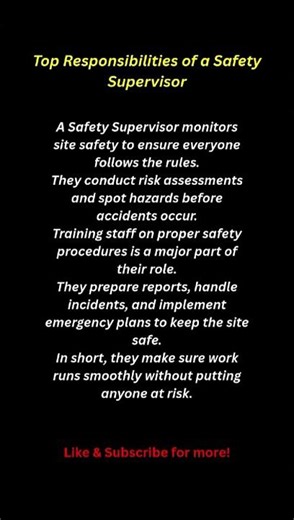Top Responsibilities of a Safety Supervisor | HSE & Workplace Safety Guide