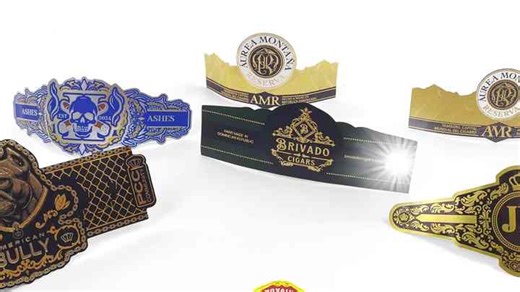 Professional Manufacture Custom Cigar Logo Band Ring Printing Cigarette Gold Foil Embossed Cigar Label Stickers