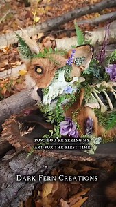 throw back to this piece I did a few years ago 🖤🌿💀 . . #Fox #bones #skull #nature #death | Dark Fern Creations