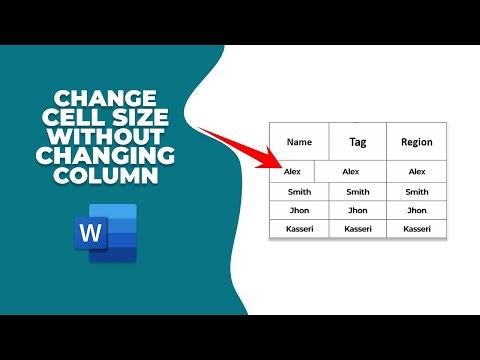How to change cell size without changing whole column in word