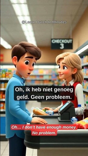 🛒 “Te Weinig Geld bij de Kassa” – Nederlandse Conversatie