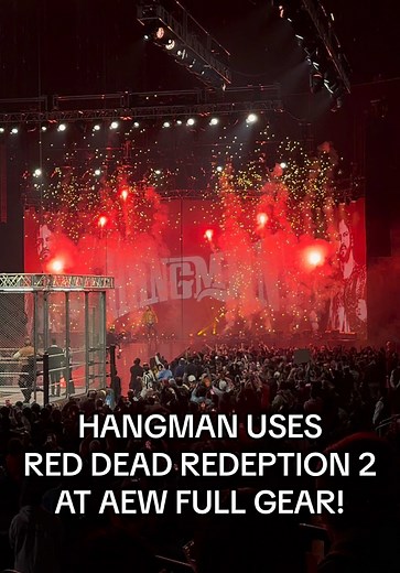 HANGMAN ADAM PAGE makes his entrance with the theme song for Red Dead Redepmtion 2 at AEW FULL GEAR! #aewfullgear #hangmanadampage #reddeadredemtion2
