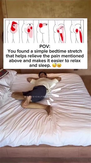 Do this simple stretch before bed to relieve tension, reduce stiffness, and wake up feeling better. Just a few minutes each night can make a big difference. Save this for tonight! 💙 #Stretching #PainRelief #Mobility #HealthyHabits