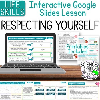 Life Skills: Respecting Yourself Google Slides Lessons- Digital, Editable