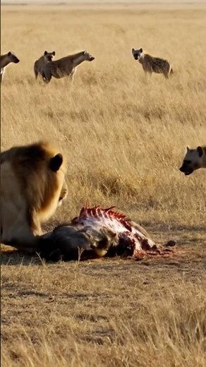 Hyena vs Lion Fight: The Battle for Supremacy on the Savanna #WildAnimalFight #AfricanWildlife