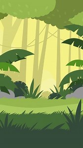 Download A cartoon illustration of a jungle scene for free