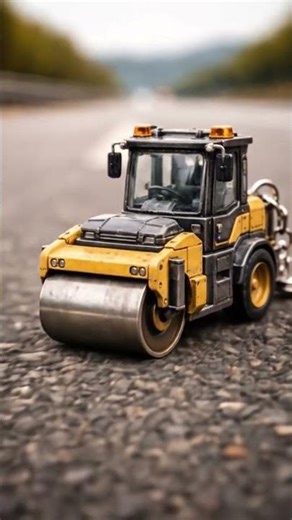 ultra realistic miniature macro road roller