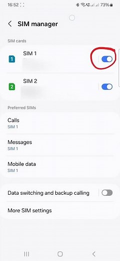 SIM Card Manager Setting (Samsung Galaxy Android Mobile Phone A15 A25)