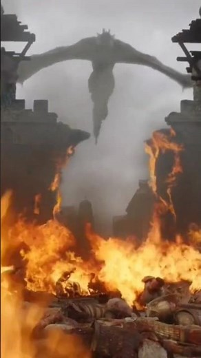 Danny attack kings landing with dragon #gameofthrones #daenerystargaryen on fire ##