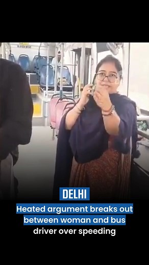An argument between a woman and a bus driver over the vehicle’s speed turned into a heated confrontation that was captured on video. The clip has since gone viral, highlighting growing tensions in public transport behavior. | OHHO DELHI | Facebook