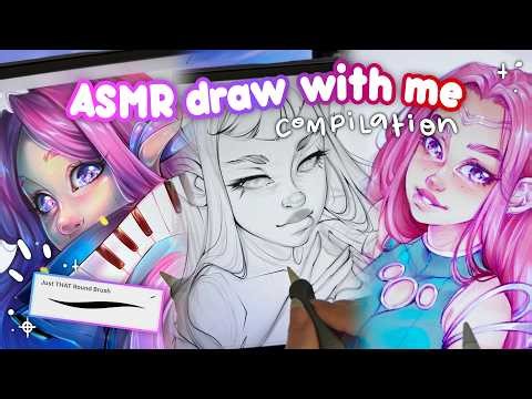 ASMR iPad Drawing 1 hour ✏️ relaxing pencil sound to sleep (real time, no talking) ♡