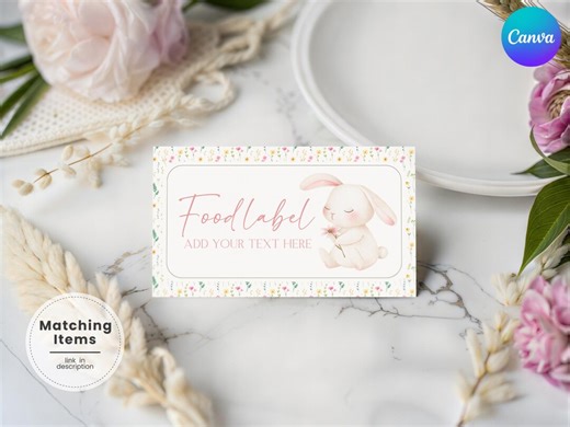 Floral Buffet Labels – Some Bunny is One Food Tent Cards for Girl 1st Birthday (editable Canva) EJ1 - Etsy