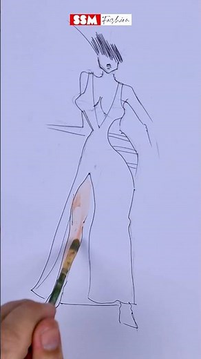 How to Draw a Stunning Blue Star Dress | Fashion Design Sketch Tutorial by SSM Fashion 🌟