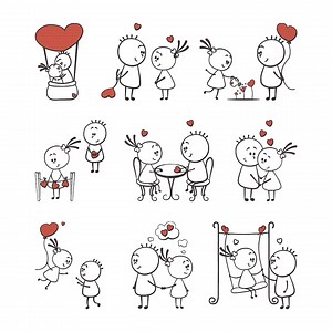 Couple Stick Figure Embroidery Design, Stick Figure Love Story Valentine Machine Embroidery File, 9 Design, 8 Size, Instant Download - Etsy Canada