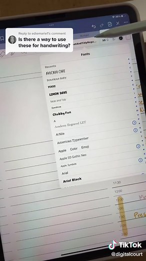 Using Fonts for Handwriting in GoodNotes