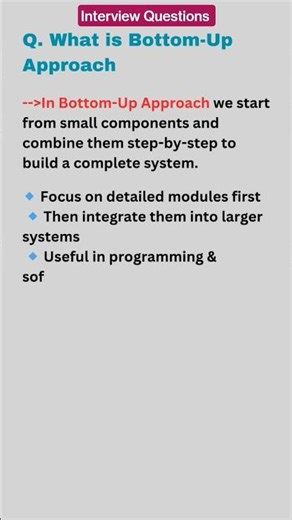 What Is Bottom-Up Approach ❓#shortvideo #shorts #softwaretesting #qa