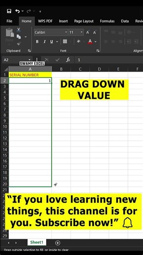 final Excel Automatic Numbering 🔢 Easy Trick in 30 Seconds #excel #tricks #tips