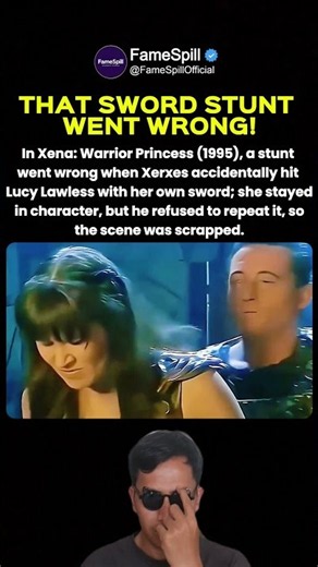 In Xena: Warrior Princess (1995) That Sword Stunt Went Wrong!