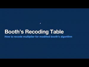 Booth's Recoding table | Recoding Multiplier using Booth’s Technique | Booth’s Recoding