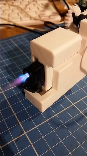 Servo-controlled blow torch robot arm attachment #shorts #3dprinting #arduino #robot #electronics