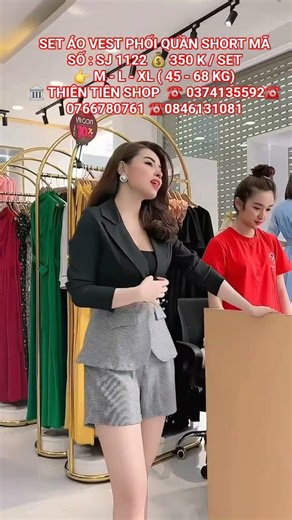 @Set áo Vest phối quần short● Mã hàng : SJ1122 ● Size : M - L - XL ( 45 kg - 68 kg ) 💰 350 K / SET