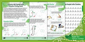 Precursive Left-Handed Letter Formation Activity Sheets