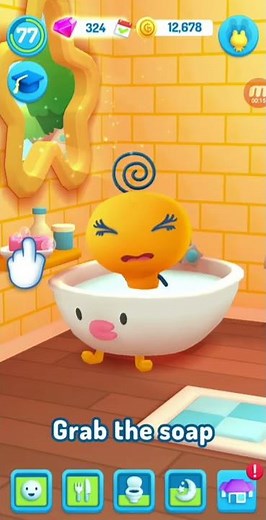My Tamagotchi Forever - Memetchi Farting In The Hotel's Bathtub