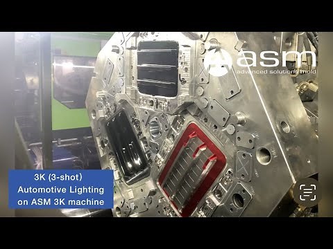 Automotive lighting 3K injectionmolding & 3K mold & 3 shot injection mold on ASM 3K machine