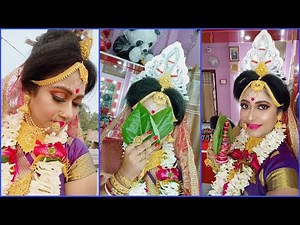 INDIAN BRIDAL MAKEOVER//আজ আমার বিয়ে বুঝি❤️বর কই😔//makeup tutorial in parlour step by step
