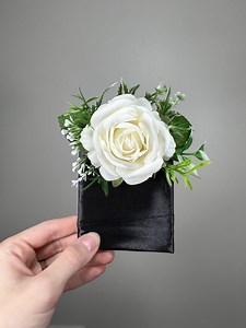 Wedding Pocket Boutonniere White Groom Boutonnière Ivory Square Groomsmen Pocket Boutonniere Wedding Ivory Rustic Artificial Flowers - Etsy