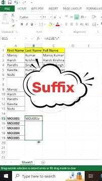 Excel CONCATENATE Function & "&" Operator | Add Prefix and Suffix Easily | Excel Tips #excel