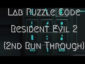 Lab Code Puzzle - Resident Evil 2 - 2nd Run Through