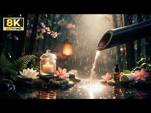 🔴 24/7 LIVE: Bamboo Water Fountain & Rain Sounds for Deep Sleep - 雨と竹の水音でリラックス 癒しのBGM 🌧️