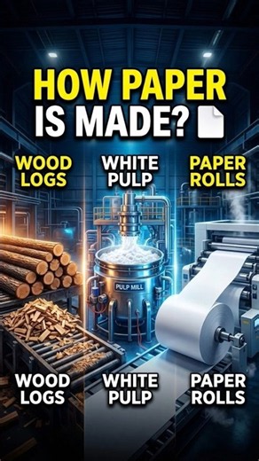 📄 How Paper Is Made? 😱 From Wood to Paper! | Amazing Manufacturing Process