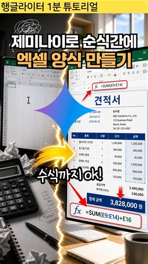 Instantly create Excel forms with Gemini (quotations, invoices, etc.)