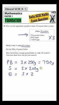 GCSE Maths Foundation - Daily Exam Question - Day 6 (Calculations with Ingredients)