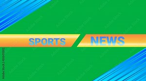 sports and leisure news intro isolated on green screen concept for news events.