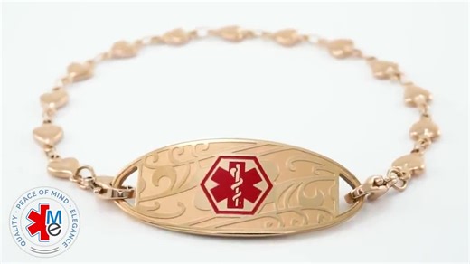 Engraved 5mm Heart Link Medical Alert ID Bracelet by Medicengraved® – Rainbow Rosestainless Steel - Etsy