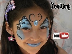 Blue Butterfly Face Painting