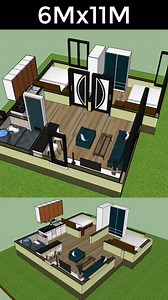 255K views · 8.1K reactions | Small House Design 6x6 Meter 2 Bed 1 bath SamHousePlans.com #interiør #interiordesign #architecturelovers #architectural #architect #architecture #housedecor #housedesign #tinyhomedesign #tinyhome #Homeplan | Sam Architect | Facebook