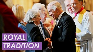 King Charles presented purses of Maundy Money coins to guests at a traditional Royal Maundy Service at Durham Cathedral. The King was joined by his wife Queen Camilla, who attended last year, while he was receiving cancer treatment. | The Royal Family Channel