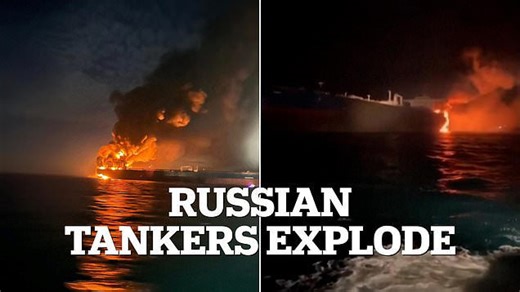 Two Russian shadow fleet tankers explode in the Black Sea
