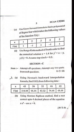 #NSM #numerical #statisticalmethods #bca #semesterexampreparation #importantquestions #questionpaper