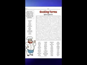 Cooking Terms Word Search | Fun Kitchen Vocabulary Puzzle Game Live, November 09