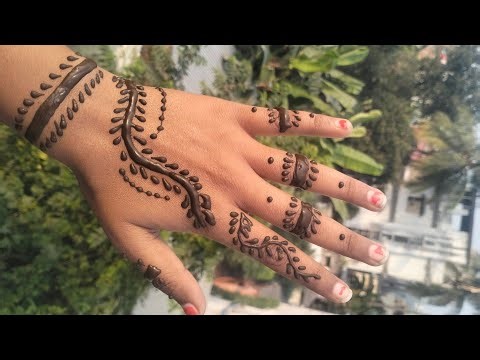 Simple leaf spring design mehndi ll mehndi design ll