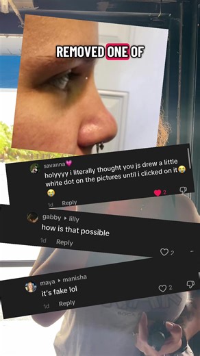 Not my normal content but this comment has over 83k likes! A bunch of people loved it and some thought it wasn’t real. Here’s a video of me proving that I take great care of my piercings! #piercing #bodymod #piercings #bridge #toldyou