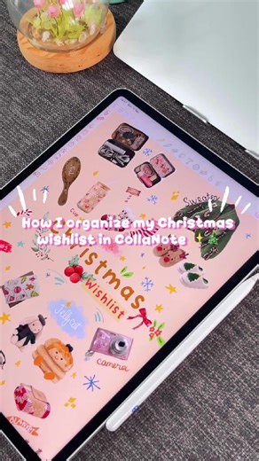 How I organize my Chirstmas Wish list in CollaNote 🫶🫶 #notetaking #chirstmas #collanote #student #universitystudent