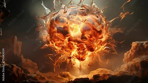 Burning buildings in the city. Fire and smoke from the burning building