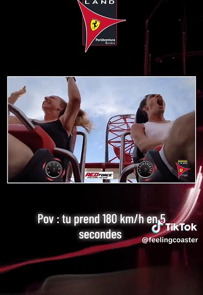 RED FORCE 🏎️🔥 De 0 a 180 km/h 🚀 Et vous est ce que vous l’avez déjà fait lors d’une visite à port aventura ?Laissez nous votre avis 😁 #portaventura #ferrariland #coaster #attraction #pourtoiii