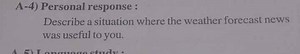 A-4) Personal response :Describe a situation where the weather... | Filo